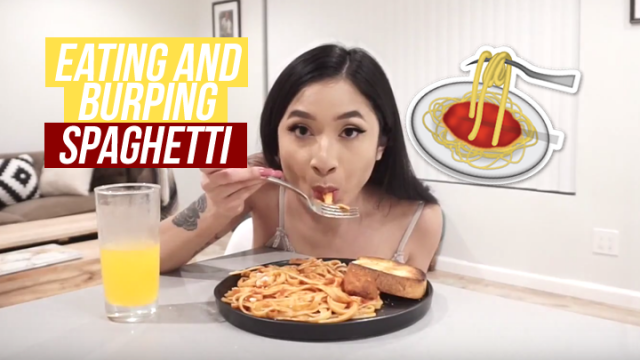 Eating and Burping Spaghetti!