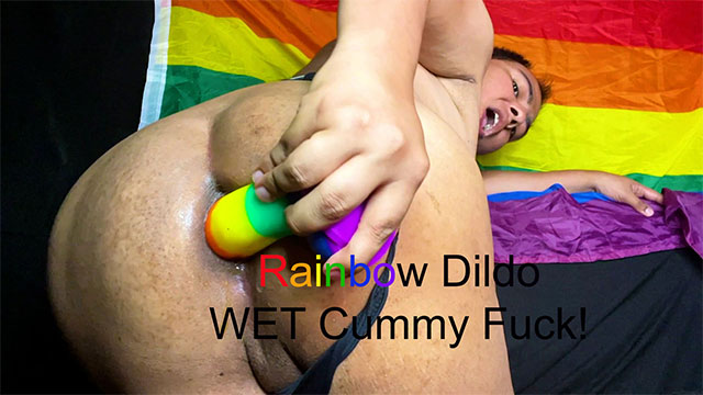 Rainbow Dildo WET Cummy Fuck!