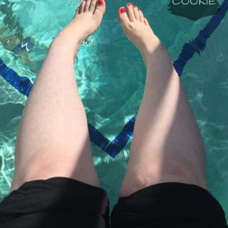 Hairy Legs, Red Pedicure in Hotel Pool photo gallery by Tabitha Angel