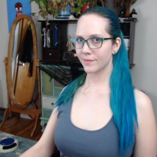 Blue hair, Green glasses photo gallery by Sally