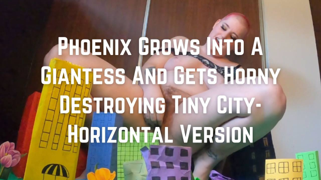 Phoenix Grows Into A Giantess And Destroys Tiny City- Horizontal