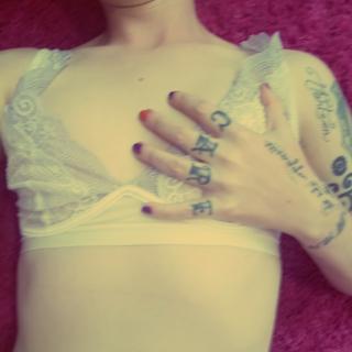 Fingering My Bloody Pussy, All Dressed Up in Lavender Lace photo gallery by MeredithTourmaline