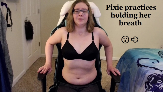 Pixie practices holding her breath