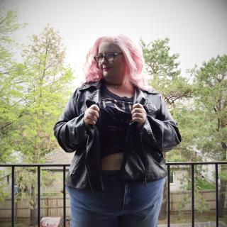 SSBBW Punk Rock Cougar in a Pink wig showing off her body photo gallery by The Sweet Savage